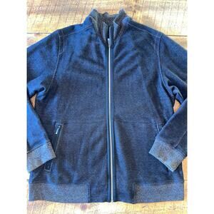Mens Tommy Bahama Charcoal Gray Heathered Full Zip‎ Cotton Sweatshirt Jacket XL